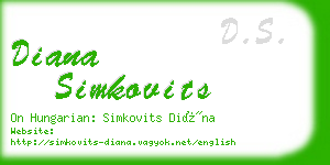 diana simkovits business card